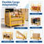 Cage de camion pliable robuste en acier 6 en 1, chariot à plat et chariot 2000 lb, jaune-136262329
