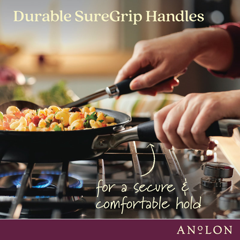 Anolon Advanced Home Hard Anodized Nonstick Frying Pan / Skillet, Black, 8.5"