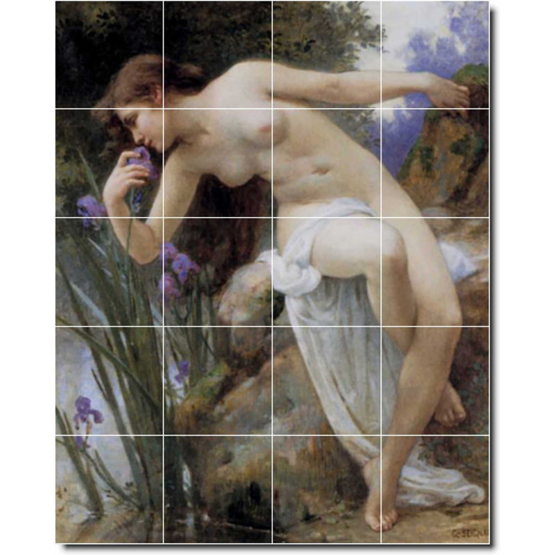 Carreau de céramique décorative 24 po x 30 po 6 po x 6 po, Peinture de Guillaume Willogne Nude W08286
