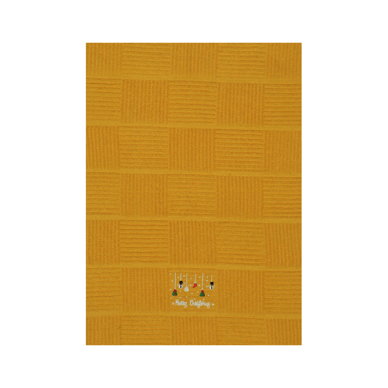 Lynox Cotton Jacquard Tea Towel Kitchen Towel, Ochre