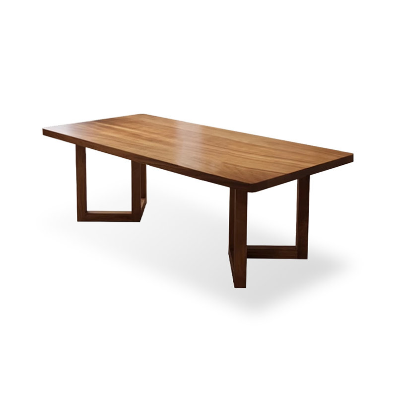 Table de salle à manger rectangulaire en bois massif Nut-Brown, H 29,53 po x L 62,99 po x l 27,56 po