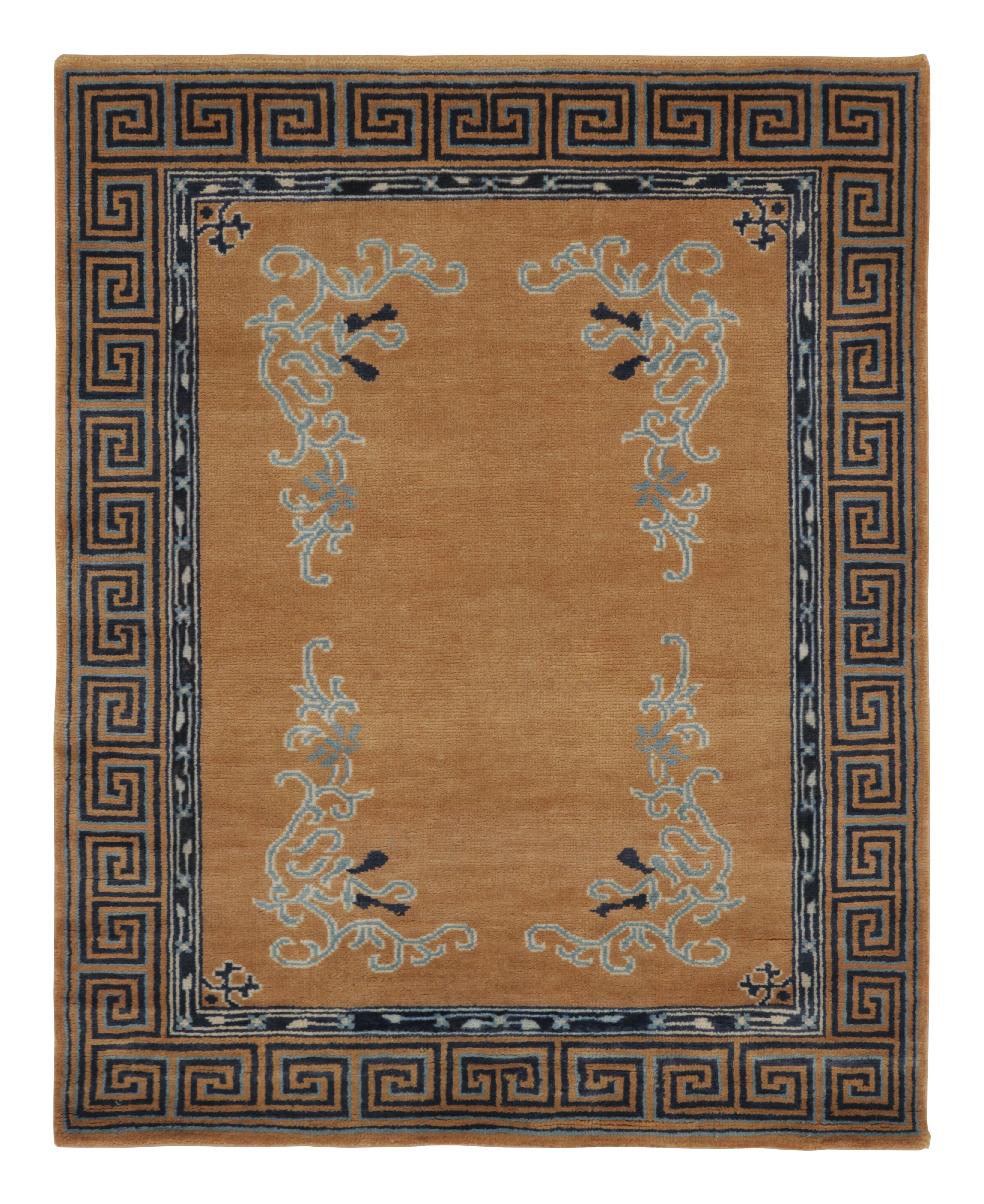 Deco Border Rug Rug & Kilim’S Chinese Art Deco Inspired Rug, Brown With Greek Key ...