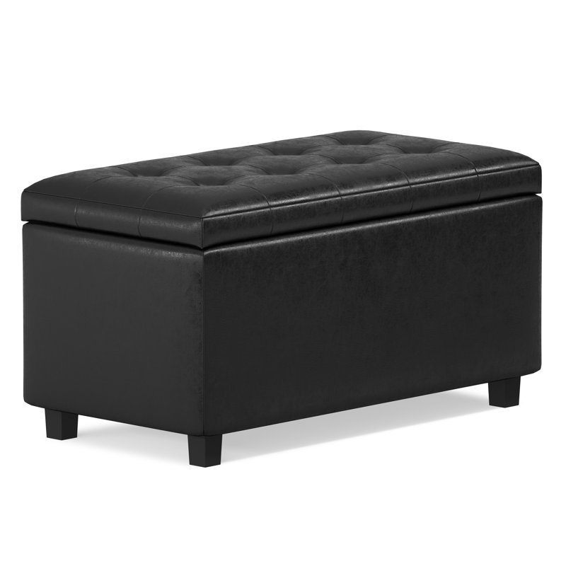 Banc repose-pieds avec rangement caché Cosmopolitan, Noir vieilli