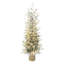 Sapin de Noël artificiel de 1,5 m préilluminé, recouvert de neige floquée, avec lumières DEL blanc chaud et pot décoratif