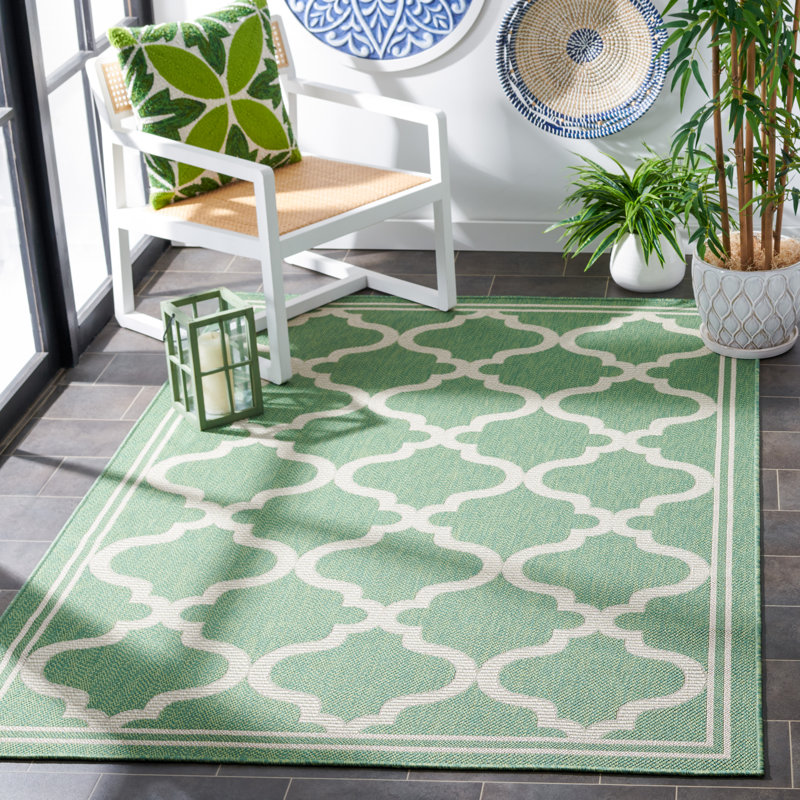 Ruchy Performance Machine Washable Geometric Indoor/Outdoor Area Rug, Rectangle 8' x 10'