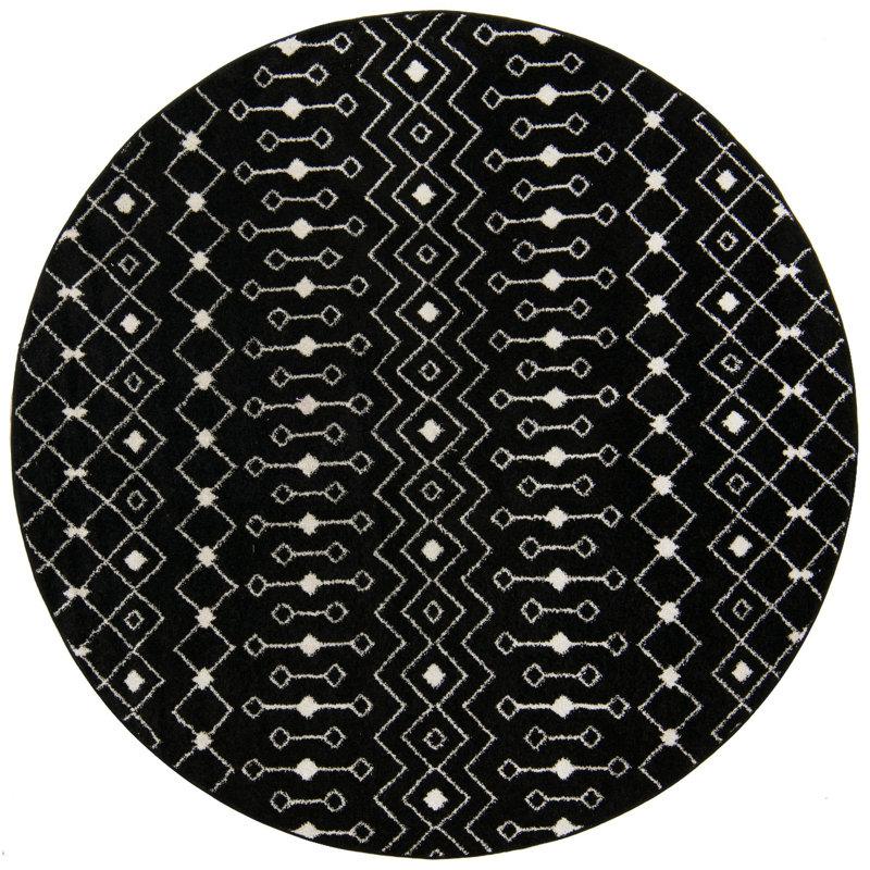 Geometric Indoor Rug, Round 7'10"