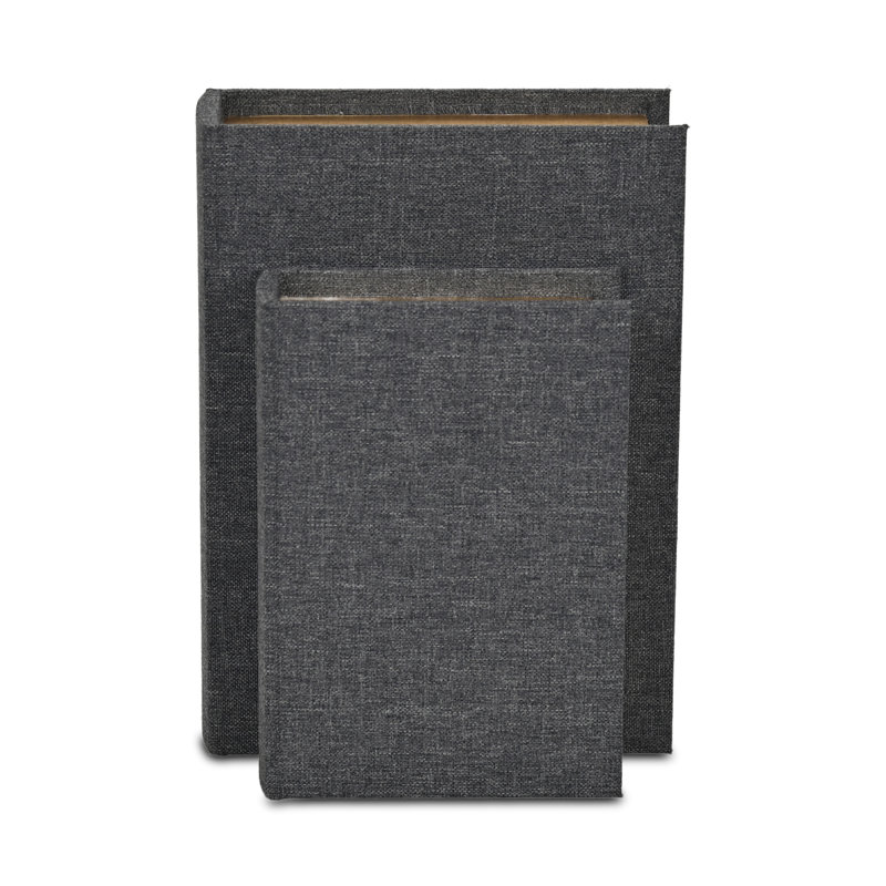 Ensemble de 2 boîtes à livres Aiyanna, Gris foncé