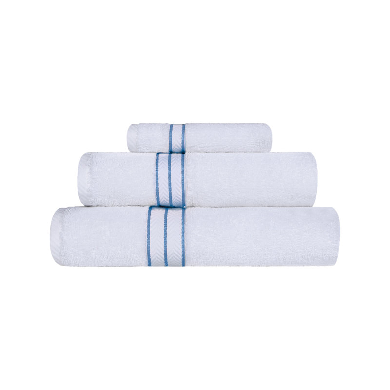 Ensemble de serviettes en coton turc 3 pièces Hotel, très moelleux et luxueux, Bleu clair