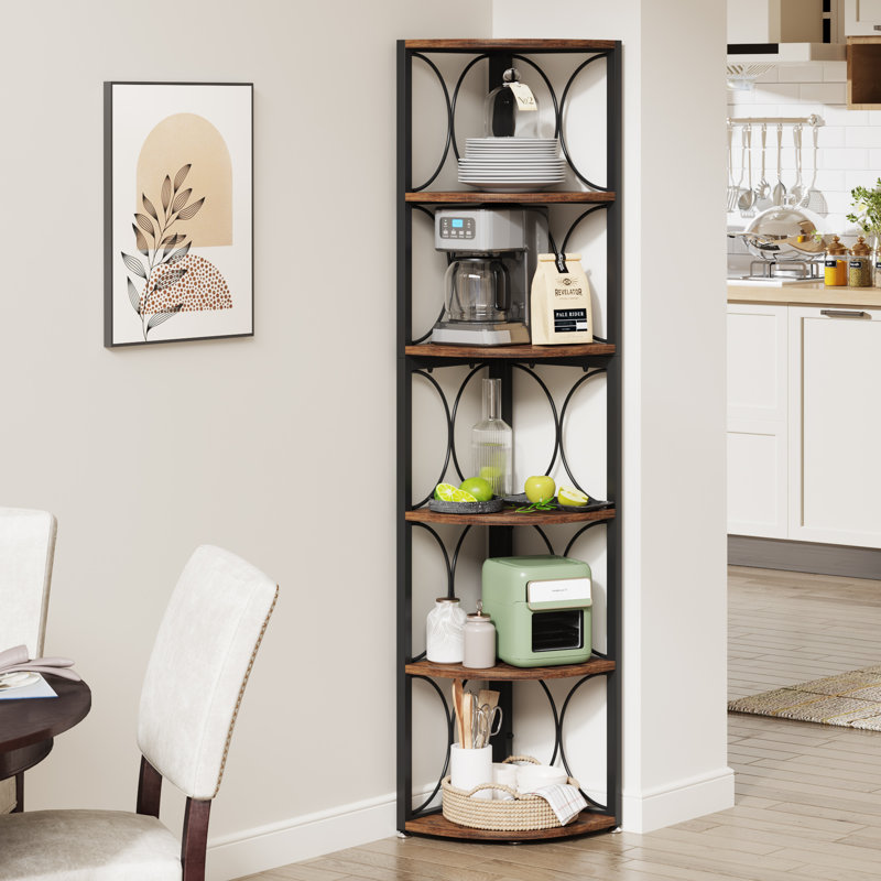 169.98cm H x 31.98cm W Steel Corner Bookcase