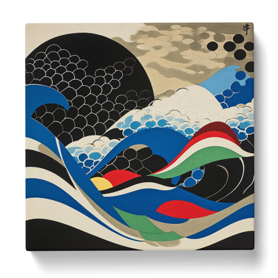 Japanese Wave Suprematism No.3 - Wrapped Canvas