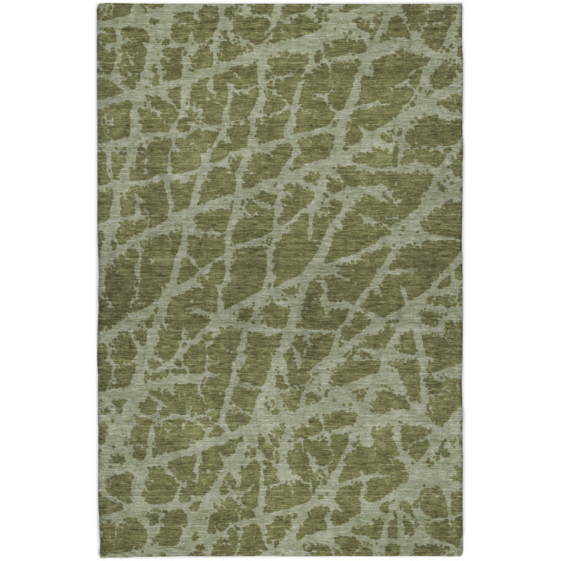 Premium Machine Washable Dream Shag ADS501 Crackle Rug, 8' x 10', Olive
