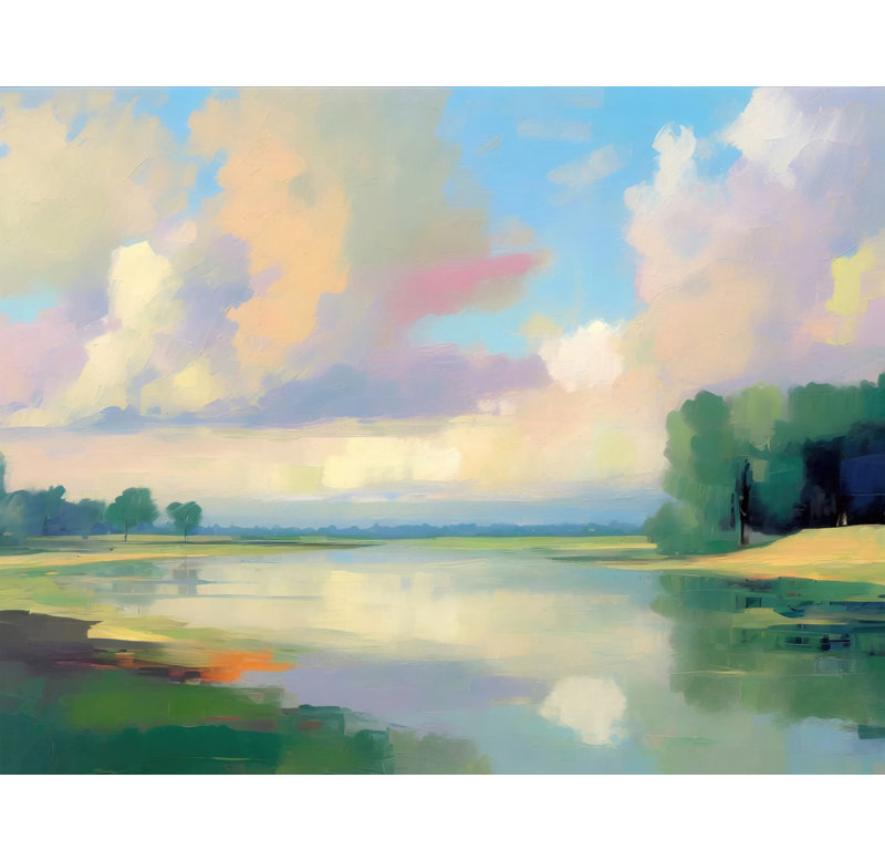 «Pastel River» par Stephen Chambers, reproduction sur toile tendue, H 20 po x l 24 po x P 1,5 po