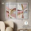 Ensemble d'art abstrait bohème « Gold Split Duo Shadowbox » par Art Remedy, cadre noir, 10 x 15-566497054-566497025