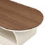 Table basse ovale industrielle de luxe avec tiroir de rangement, table centrale
