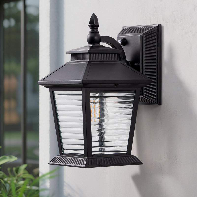 12.4" Vintage Dusk to Dawn Outdoor Wall Lantern