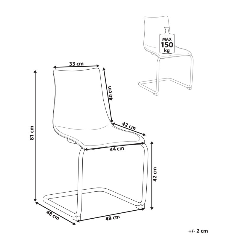 Danyail 16.54cm H Full Back Side Chair in Transparent Black