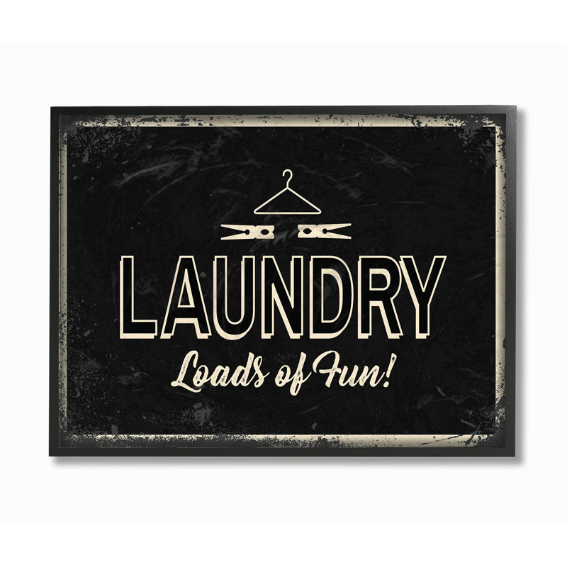 Laundry Laundry of Fun Industrial - reproduction d'art textuel sur toile, H 11 po x l 14 po x 1,5 po