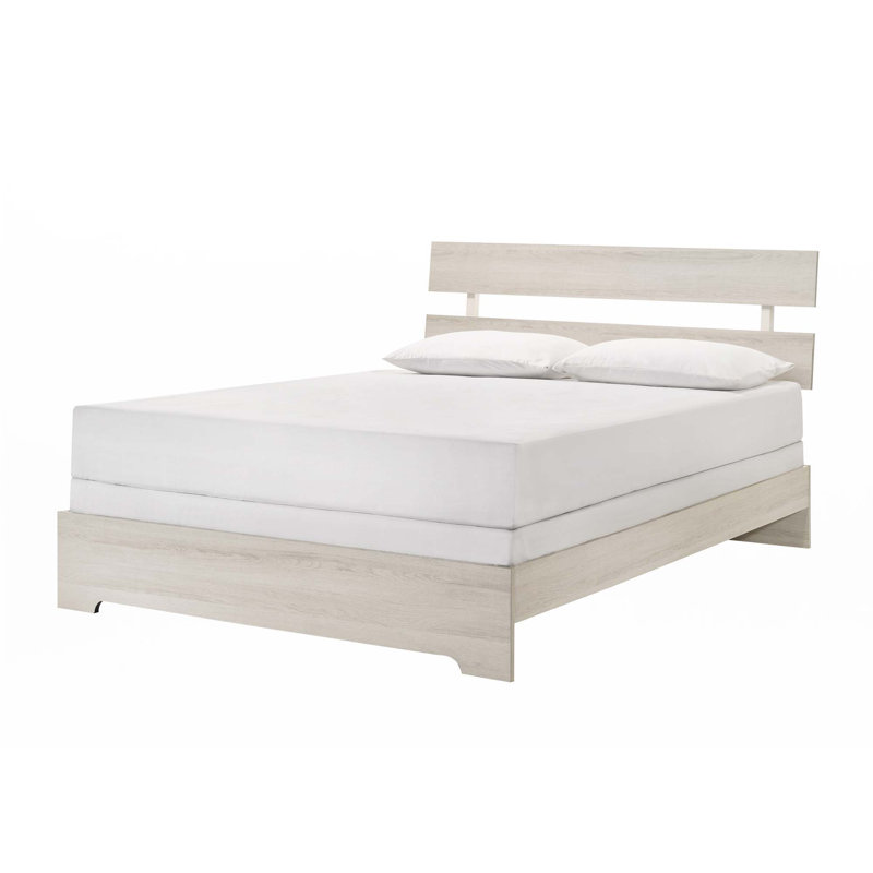 Cadre de lit à profil bas 1pc, Blanc délavé, Grand