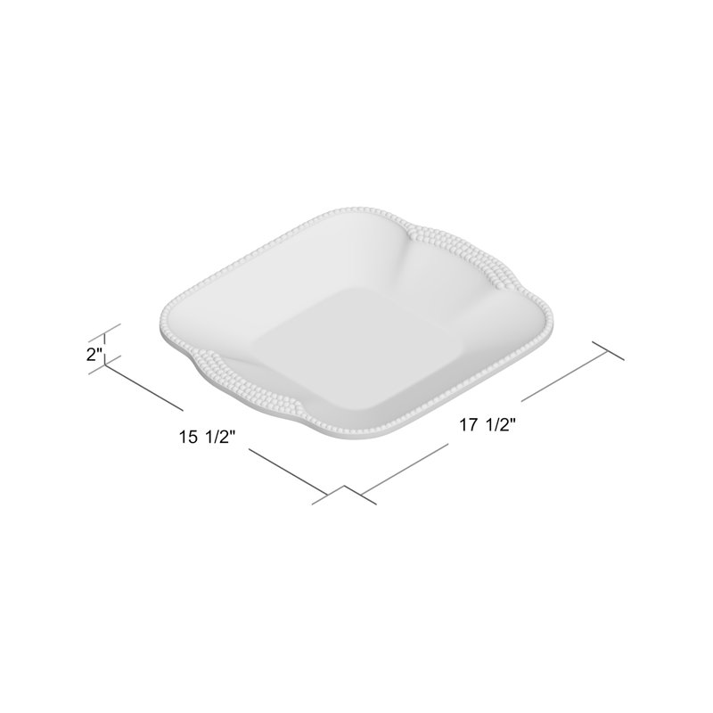 Sarar Square Platter with Handles, Blue