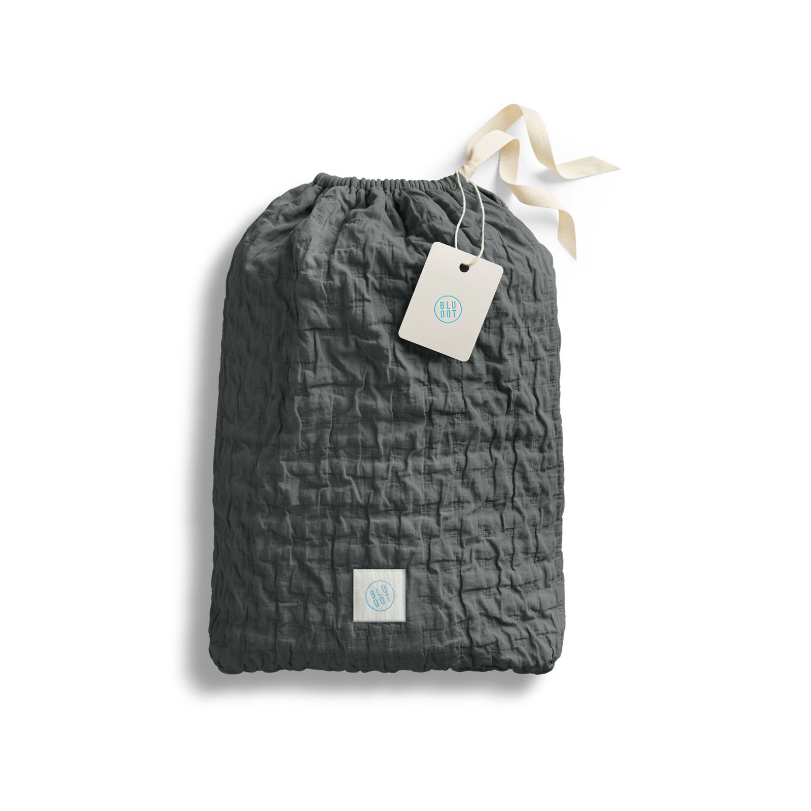 Popple Cotton Duvet Cover Set, Charcoal, King Duvet Cover + 2 King Shams