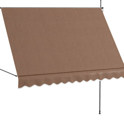 Manual Patio Sun Shade Awning, 118", , For Porch, Deck, Window, Door, Coffee Stand 118" Door Awning With Protection And Adjustable Canopy Window