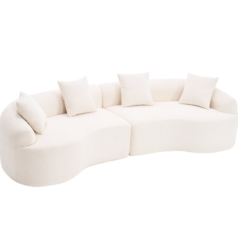 4 places en tissu chenille blanc, éponge 30D, dureté 60, siège d'appoint design innovant