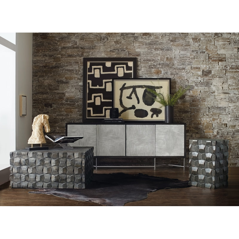 Chiseled Square Brown Mango Wood Coffee Table