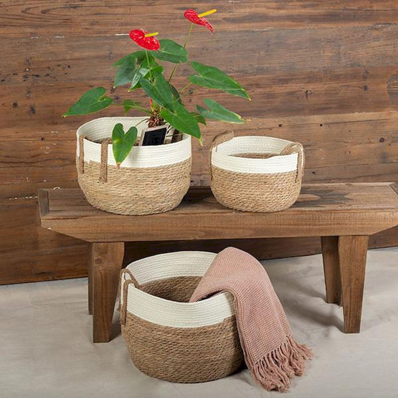 Ensemble de 3 paniers en jute