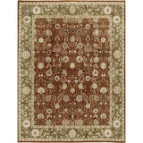 Hand Knotted Oriental Area Rug in Rust/Sage