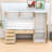 Wooden Freestanding Wardrobe and Desk Combo with Ample Storage for Small Spaces-355535845