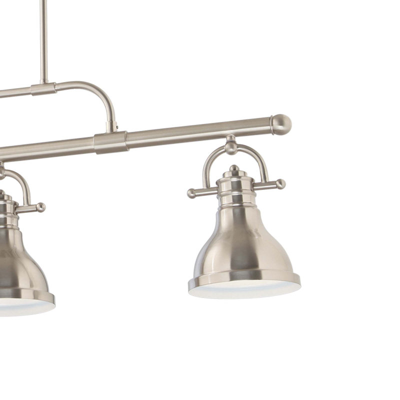 Luminaire suspendu pour îlot de cuisine à 3 lumières en nickel brossé avec bols de l 6,25 po Abrahim, Nickel brossé