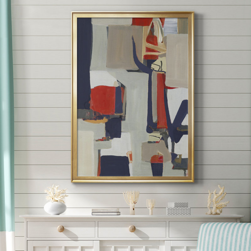 Toile encadrée de qualité supérieure ORANGE CRUSH II - prête à être accrochée, Toile encadrée d'or