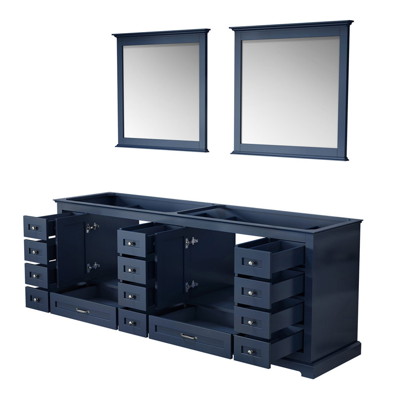 Meuble-lavabo double l 84 po x P 22 po et miroirs 34 po, Marine