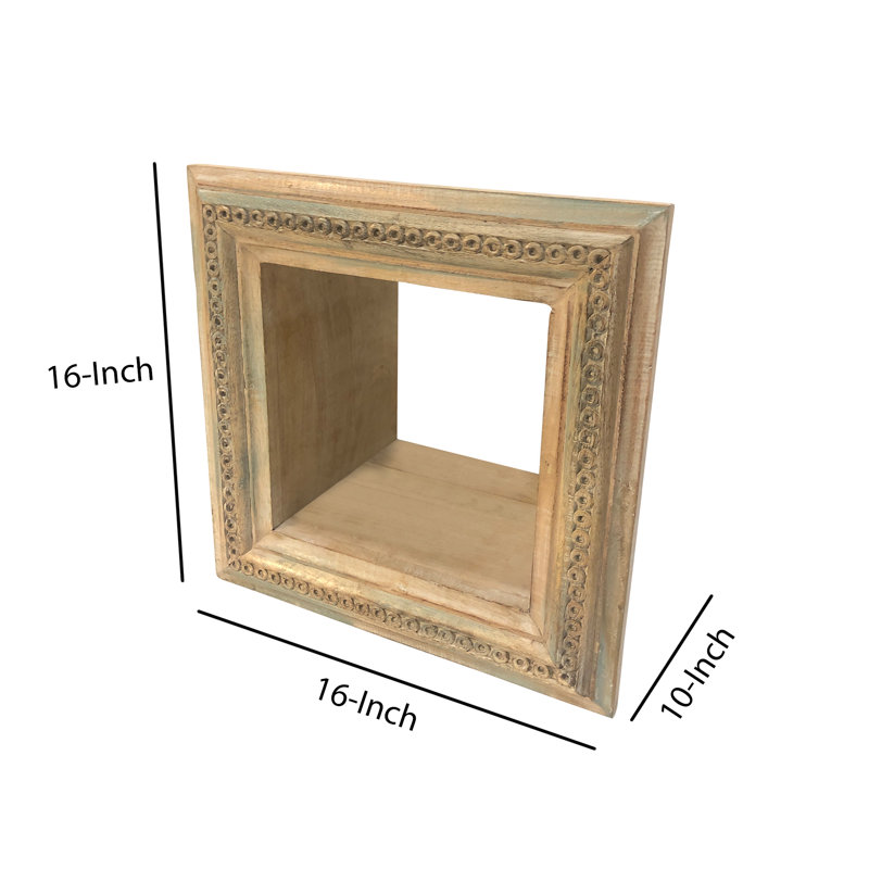 Square Mango Solid Wood Floating Shelf