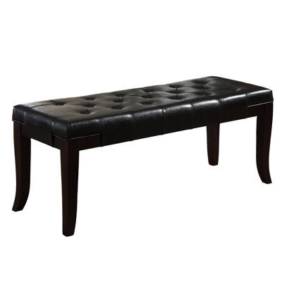 Bench With Faux Leather, Interior Furniture, 44"W X 16"D 17.76"H Leather Bench, Tone, Build For Daily Use,