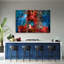 Red, Hand -Packed, Abstract - 3 Piece Wrapped Canvas Print Set-723359070
