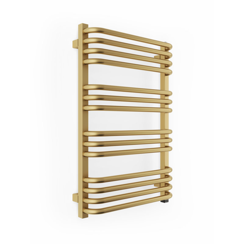 Alex One Brass Electric Towel Rail, 76cm H  x 50cm W x 13.2cm D