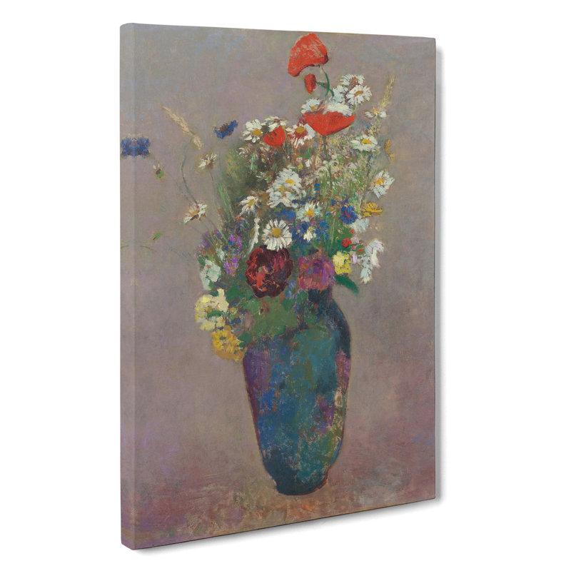 Vase Of Flowers Vol.8 by Odilon Redon - Wrapped Canvas Painting, 50cm H x 35cm W x 3cm D