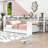 Full Daybed with Shelves,Drawers,LED Light and Desk-463784775