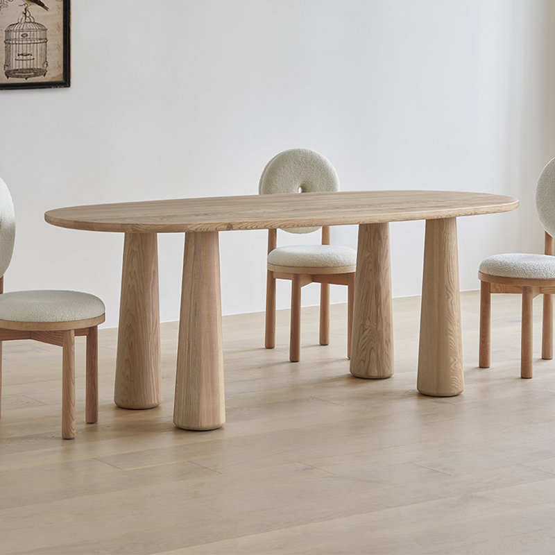 Oval Solid Wood Dining Table, 31.5" W x 70.87" L