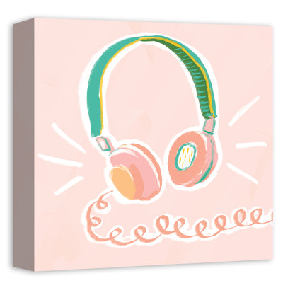 Art sur toile enroulée avec casque rosé Myah