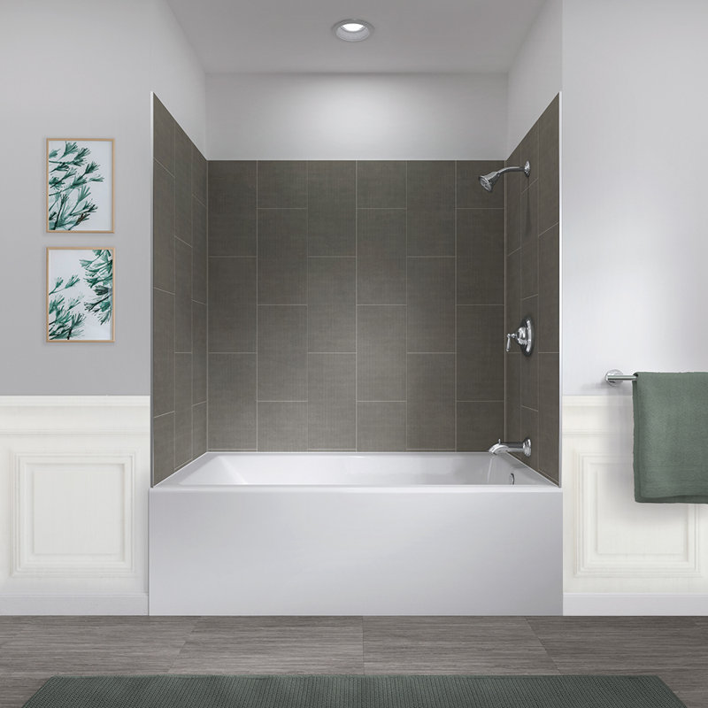 Quarry Gray Composite 60" x 32" x 78" Five Panel Shower Wall Kit