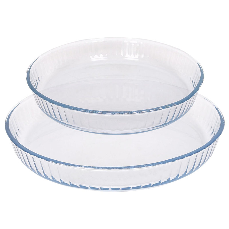 Argon Tableware - Optical Round Glass Oven Dish Set - 2 Sizes
