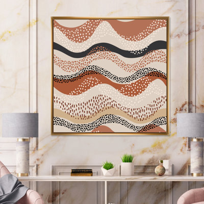 Motif ondulé de motif géométrique naturel II - reproduction d'art sur toile à motifs