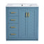 Ensemble de meuble-lavabo 30 po avec lavabo en céramique, armoire de rangement en bois massif, ensemble de meuble-lavabo autoportant avec 3 tiroirs et portes à fermeture douce-1234383142