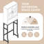 Armoire de rangement au-dessus de la toilette, organisateur de salle de bain autoportant avec portes en verre trempé, tablette de salle de bain compacte, blanc-2137501247