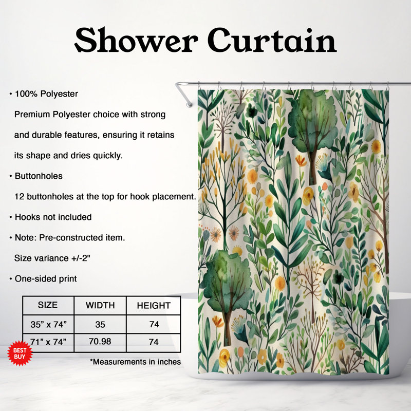 Rideau de douche Spring Hue - Premium, H 74 po x l 71 po