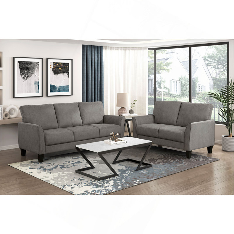 Ensemble de canapé 2 pièces Modern Modern, Gris brun