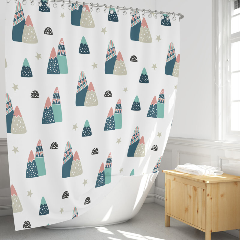 Rideau de douche simple + crochets, H 93 po x l 70 po