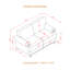 Ensemble de canapé moderne moderne 2 + 3 places avec garniture cloutée, structure en bois massif et coussins lavables amovibles.-1995306792